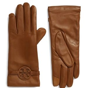 Tory Burch Red Leather Gloves